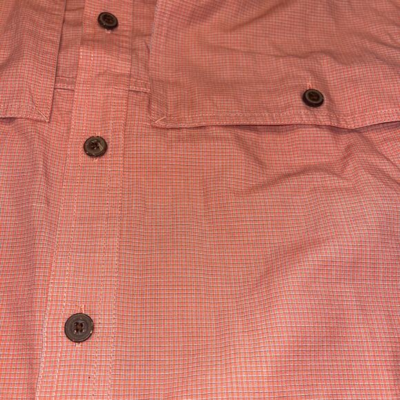 Patagonia Shirt Mens XL Orange Plaid Check Island Hopper Vent Fish Performance - Picture 2 of 6